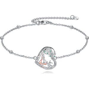Sterling Silver Wonderland Bracelet Alice Rabbit Jewelry Gift for Women